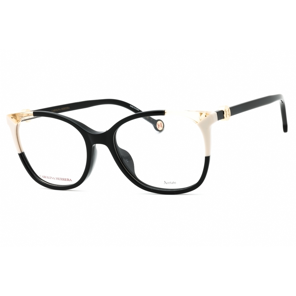 NWT Carolina Herrera HER 0113/G-9HT Black Ivory Rectangle Eyeglasses